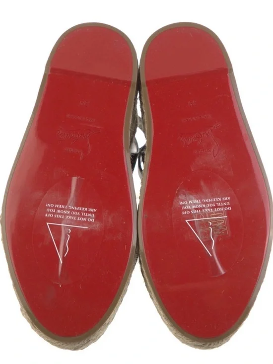 NWOT Christian Louboutin Wedge Espadrille Sandals with Ankle Strap - Picture 5 of 14